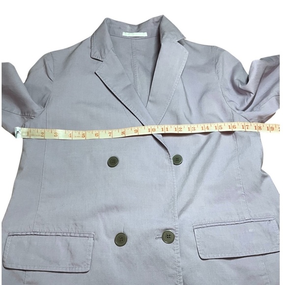 UNIQLO Rayon Linen Blend Lavender Double Breasted Unlined Blazer US Sz S - Picture 6 of 10